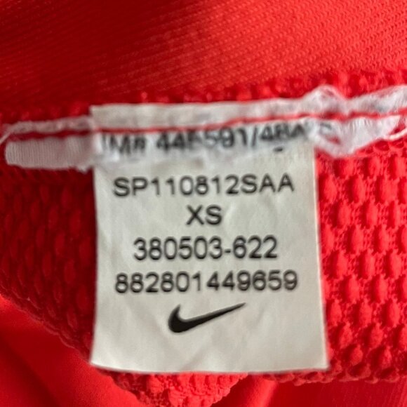 Nike Dri-Fit Activewear Racer Back Tank Top w Mesh Panels Shelf Bra Orange Sz XS - Picture 9 of 10